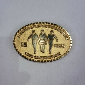 Alberta Surface Mine Rescue 1995 Fort McMurray Belt Buckle Canada Brass Mining